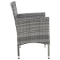 vidaXL Set de muebles de jardín 4 pzas y cojines ratán sintético gris vidaXL Set de muebles de jardín 4 pzas y cojines ratán sintético gris