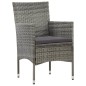 vidaXL Set de muebles de jardín 4 pzas y cojines ratán sintético gris vidaXL Set de muebles de jardín 4 pzas y cojines ratán sintético gris