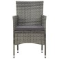 vidaXL Set de muebles de jardín 4 pzas y cojines ratán sintético gris vidaXL Set de muebles de jardín 4 pzas y cojines ratán sintético gris