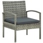 vidaXL Set de muebles bistro de jardín 3 piezas cojines ratán PE gris vidaXL Set de muebles bistro de jardín 3 piezas cojines ratán PE gris
