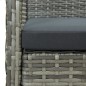 vidaXL Set de muebles bistro de jardín 3 piezas cojines ratán PE gris vidaXL Set de muebles bistro de jardín 3 piezas cojines ratán PE gris