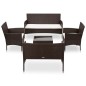 vidaXL Set muebles de jardín 5 piezas y cojines ratán sintético marrón vidaXL Set muebles de jardín 5 piezas y cojines ratán sintético marrón