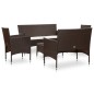 vidaXL Set muebles de jardín 5 piezas y cojines ratán sintético marrón vidaXL Set muebles de jardín 5 piezas y cojines ratán sintético marrón