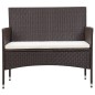 vidaXL Set muebles de jardín 5 piezas y cojines ratán sintético marrón vidaXL Set muebles de jardín 5 piezas y cojines ratán sintético marrón