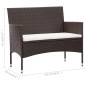 vidaXL Set muebles de jardín 5 piezas y cojines ratán sintético marrón vidaXL Set muebles de jardín 5 piezas y cojines ratán sintético marrón