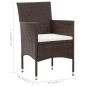 vidaXL Set muebles de jardín 5 piezas y cojines ratán sintético marrón vidaXL Set muebles de jardín 5 piezas y cojines ratán sintético marrón