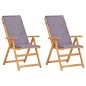 vidaXL Sillas de jardín reclinables 2 uds madera acacia maciza marrón vidaXL Sillas de jardín reclinables 2 uds madera acacia maciza marrón