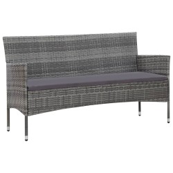 vidaXL Set de muebles de jardín 4 pzas y cojines ratán sintético gris