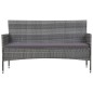 vidaXL Set de muebles de jardín 4 pzas y cojines ratán sintético gris vidaXL Set de muebles de jardín 4 pzas y cojines ratán sintético gris