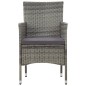vidaXL Set de muebles de jardín 4 pzas y cojines ratán sintético gris vidaXL Set de muebles de jardín 4 pzas y cojines ratán sintético gris