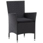 vidaXL Juego de comedor para jardín 9 piezas ratán sintético negro