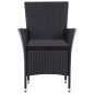 vidaXL Juego de comedor para jardín 9 piezas ratán sintético negro