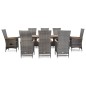 vidaXL Set de comedor de jardín 9 pzas y cojines ratán sintético gris vidaXL Set de comedor de jardín 9 pzas y cojines ratán sintético gris