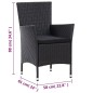 vidaXL Set comedor de jardín 7 piezas y cojines ratán sintético negro vidaXL Set comedor de jardín 7 piezas y cojines ratán sintético negro