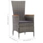 vidaXL Set de comedor de jardín 7 pzas y cojines ratán sintético gris vidaXL Set de comedor de jardín 7 pzas y cojines ratán sintético gris