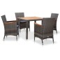vidaXL Set de comedor para jardín 5 pzas cojines ratán sintético gris vidaXL Set de comedor para jardín 5 pzas cojines ratán sintético gris
