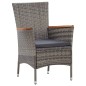 vidaXL Set de comedor para jardín 5 pzas cojines ratán sintético gris vidaXL Set de comedor para jardín 5 pzas cojines ratán sintético gris