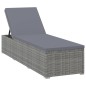 vidaXL Tumbona con cojín y mesita de ratán sintético gris vidaXL Tumbona con cojín y mesita de ratán sintético gris