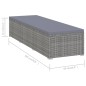 vidaXL Tumbona con cojín y mesita de ratán sintético gris vidaXL Tumbona con cojín y mesita de ratán sintético gris