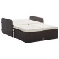 vidaXL Set muebles de jardín 2 piezas y cojines ratán sintético marrón vidaXL Set muebles de jardín 2 piezas y cojines ratán sintético marrón