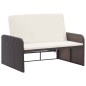 vidaXL Set muebles de jardín 2 piezas y cojines ratán sintético marrón vidaXL Set muebles de jardín 2 piezas y cojines ratán sintético marrón