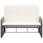 vidaXL Set muebles de jardín 2 piezas y cojines ratán sintético marrón vidaXL Set muebles de jardín 2 piezas y cojines ratán sintético marrón