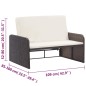 vidaXL Set muebles de jardín 2 piezas y cojines ratán sintético marrón vidaXL Set muebles de jardín 2 piezas y cojines ratán sintético marrón