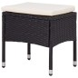 vidaXL Muebles de jardín 5 piezas ratán sintético y vidrio negro