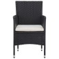 vidaXL Muebles de jardín 5 piezas ratán sintético y vidrio negro