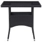 vidaXL Muebles de jardín 5 piezas ratán sintético y vidrio negro
