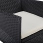 vidaXL Muebles de jardín 5 piezas ratán sintético y vidrio negro