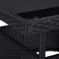vidaXL Muebles de jardín 5 piezas ratán sintético y vidrio negro