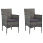 vidaXL Sillas de comedor para jardín 2 unidades ratán sintético gris vidaXL Sillas de comedor para jardín 2 unidades ratán sintético gris