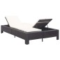 vidaXL Tumbona para 2 personas con cojín ratán sintético negro vidaXL Tumbona para 2 personas con cojín ratán sintético negro