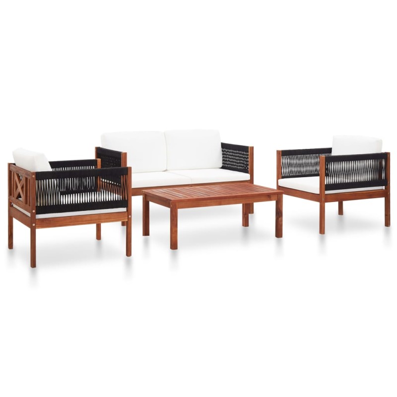 vidaXL Juego de muebles de jardín 4 piezas madera maciza de acacia vidaXL Juego de muebles de jardín 4 piezas madera maciza de acacia