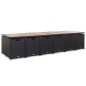vidaXL Set comedor de jardín 17 piezas y cojines ratán sintético negro vidaXL Set comedor de jardín 17 piezas y cojines ratán sintético negro