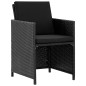 vidaXL Set comedor de jardín 9 piezas y cojines ratán sintético negro vidaXL Set comedor de jardín 9 piezas y cojines ratán sintético negro