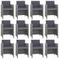 vidaXL Set comedor de jardín 13 piezas y cojines ratán sintético gris vidaXL Set comedor de jardín 13 piezas y cojines ratán sintético gris