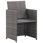 vidaXL Set comedor de jardín 13 piezas y cojines ratán sintético gris 