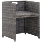 vidaXL Set comedor de jardín 13 piezas y cojines ratán sintético gris 