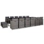 vidaXL Set de comedor de jardín 17 pzas y cojines ratán sintético gris vidaXL Set de comedor de jardín 17 pzas y cojines ratán sintético gris