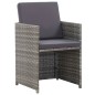vidaXL Set de comedor de jardín 17 pzas y cojines ratán sintético gris vidaXL Set de comedor de jardín 17 pzas y cojines ratán sintético gris