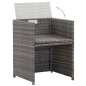 vidaXL Set de comedor de jardín 17 pzas y cojines ratán sintético gris vidaXL Set de comedor de jardín 17 pzas y cojines ratán sintético gris