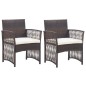 vidaXL Sillones de jardín con cojines 2 unidades ratán sintético marrón vidaXL Sillones de jardín con cojines 2 unidades ratán sintético marrón