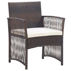 vidaXL Sillones de jardín con cojines 2 unidades ratán sintético marrón