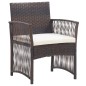vidaXL Sillones de jardín con cojines 2 unidades ratán sintético marrón vidaXL Sillones de jardín con cojines 2 unidades ratán sintético marrón