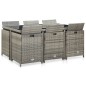 vidaXL Set de comedor de jardín 11 pzas y cojines ratán sintético gris vidaXL Set de comedor de jardín 11 pzas y cojines ratán sintético gris