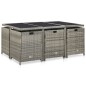 vidaXL Set de comedor de jardín 11 pzas y cojines ratán sintético gris vidaXL Set de comedor de jardín 11 pzas y cojines ratán sintético gris