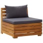 vidaXL Muebles de jardín 5 pzas y cojines madera de acacia gris oscuro 