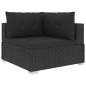 vidaXL Set muebles de jardín 10 piezas y cojines ratán sintético negro